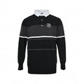 Monogram Band Long-Sleeve Rugby Polo | Black