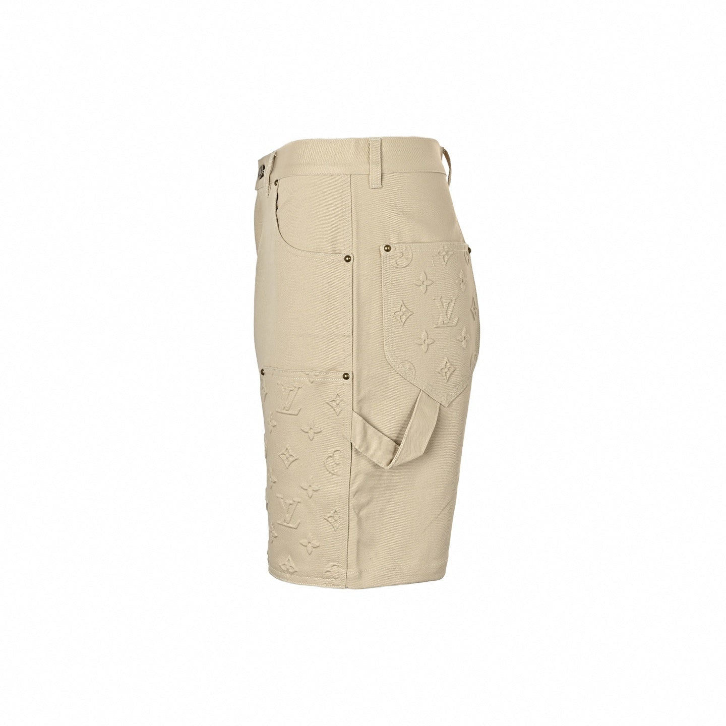 Embossed Monogram Carpenter Shorts | Beige