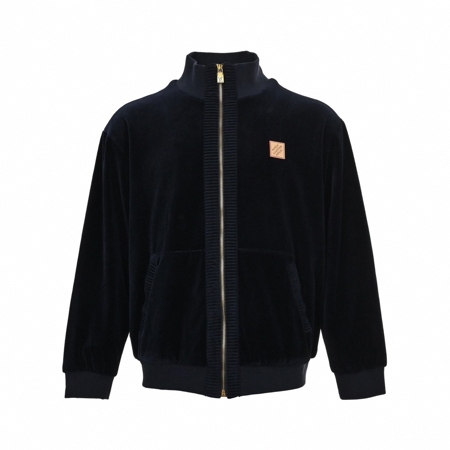 Velour Script Logo Zip-Up Jacket