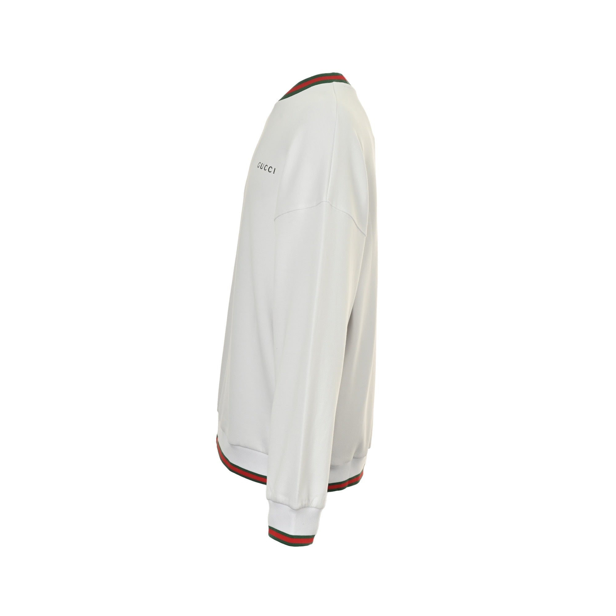 Embroidered Logo Web Trim Sweatshirt | White