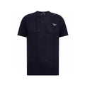 Vertical Ribbed Knit T-Shirt | Navy Blue