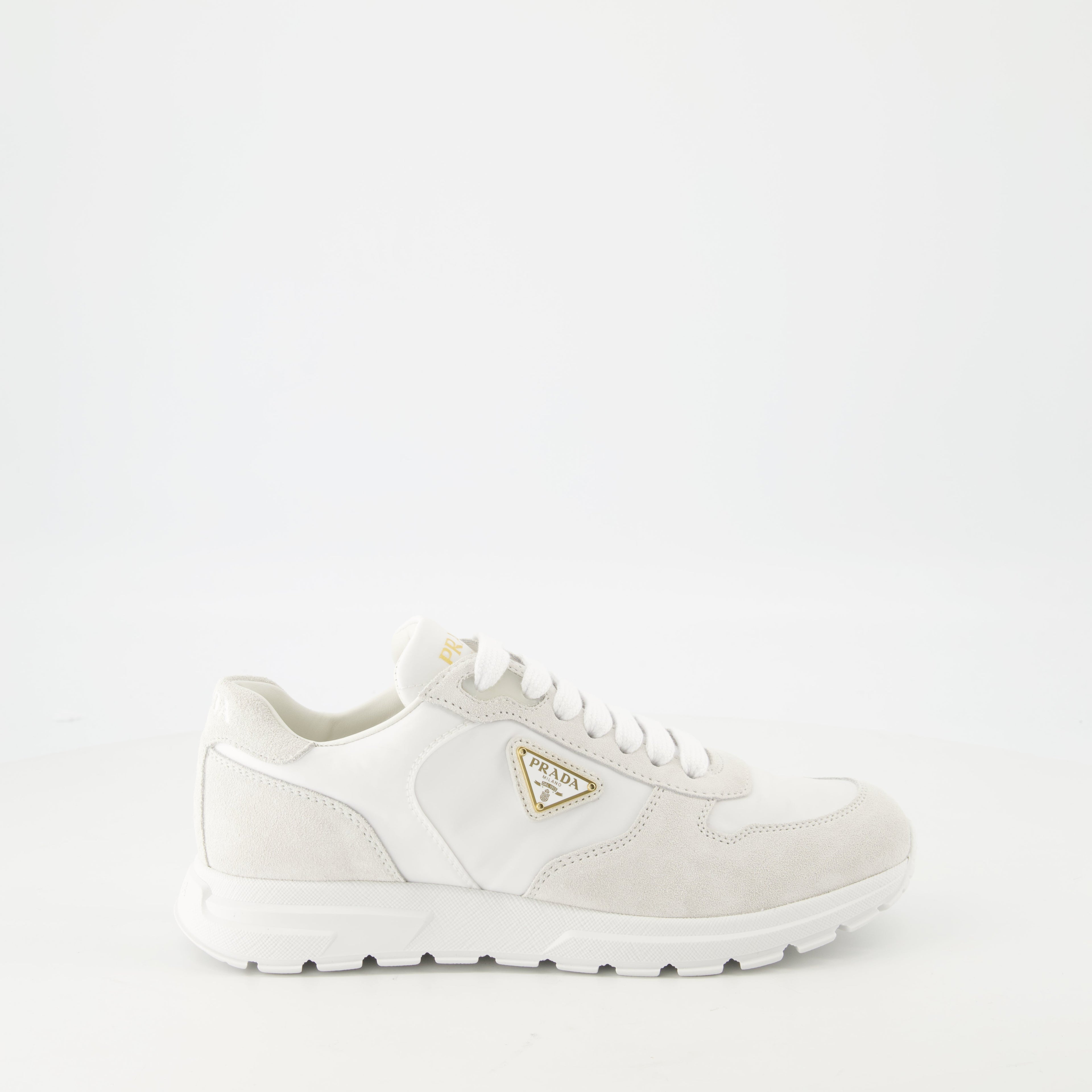 Nylon and Leather Sneakers