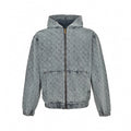 Monogram Jacquard Denim Hoodie | Faded Blue