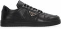 Leather Triangle Logo Sneakers | Black