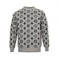 Monogram Jacquard Knit Sweater | Grey & Black