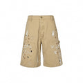 Painted Canvas Carpenter Shorts | Beige