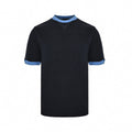 Contrast-Trim Knit T-Shirt | Navy Blue & Light Blue