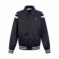 Triomphe Logo Striped Satin Jacket | Black