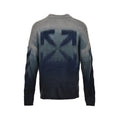 Gradient Arrows Brushed Knit Sweater | Grey & Navy Blue
