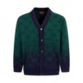 Gradient GG Monogram Wool Cardigan | Green & Navy