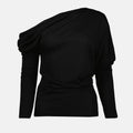 Draped Collar Wool Sweater