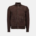 Wool and Suede Cardigan