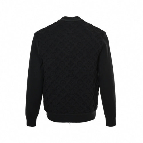 3D Monogram Relief Knit Bomber | Black