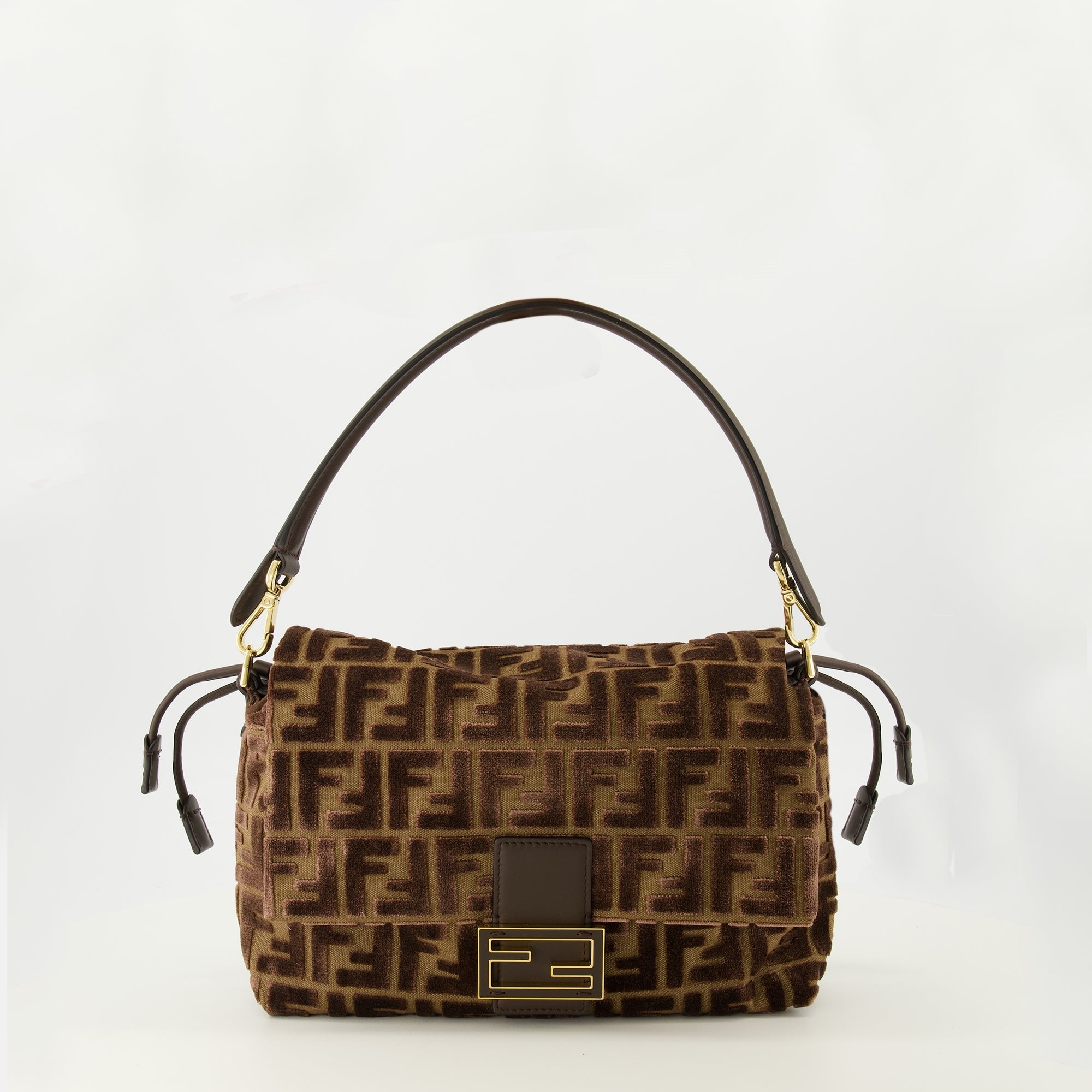 Mamma Baguette Velvet Bag in Brown