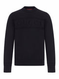 Tonal Logo Knit Crewneck Sweater | Black