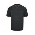 Contrast-Trim Knit T-Shirt | Charcoal Grey