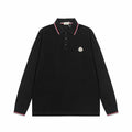 Tri-Color Trim Long-Sleeve Polo