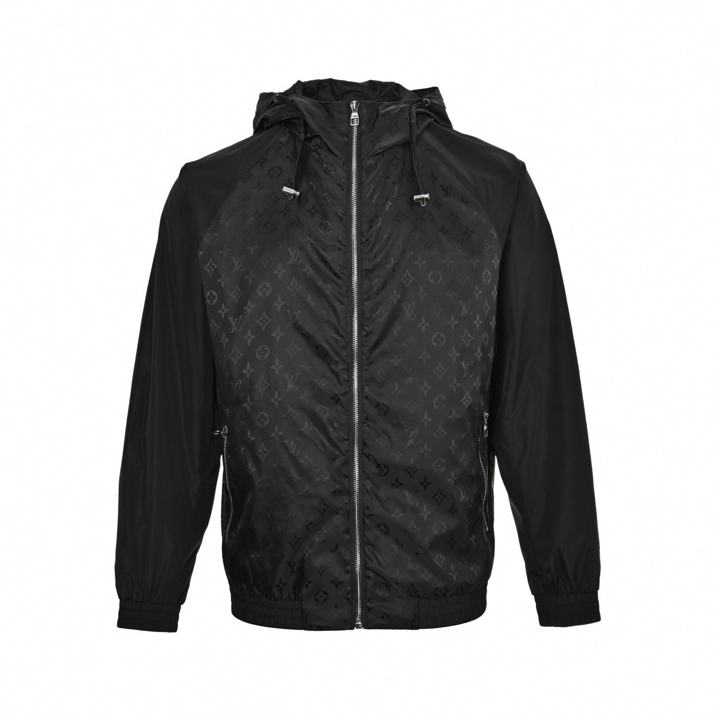 Monogram Windbreaker | Black & Grey