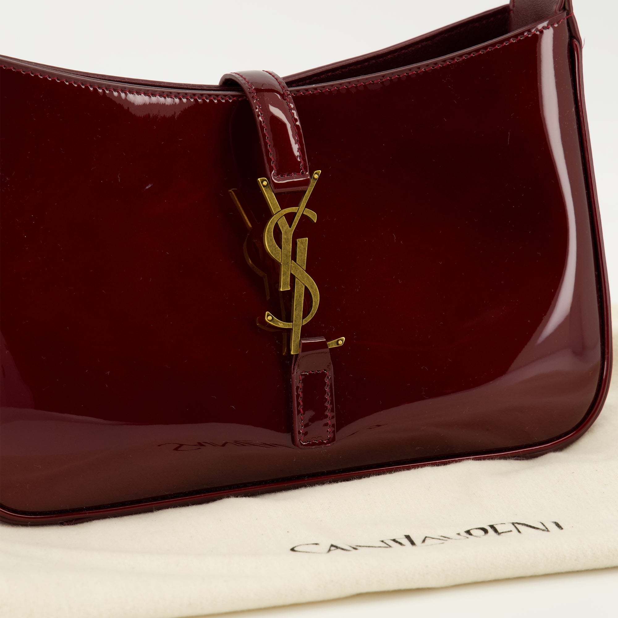 5 à 7 Bag in Glossy Burgundy Leather