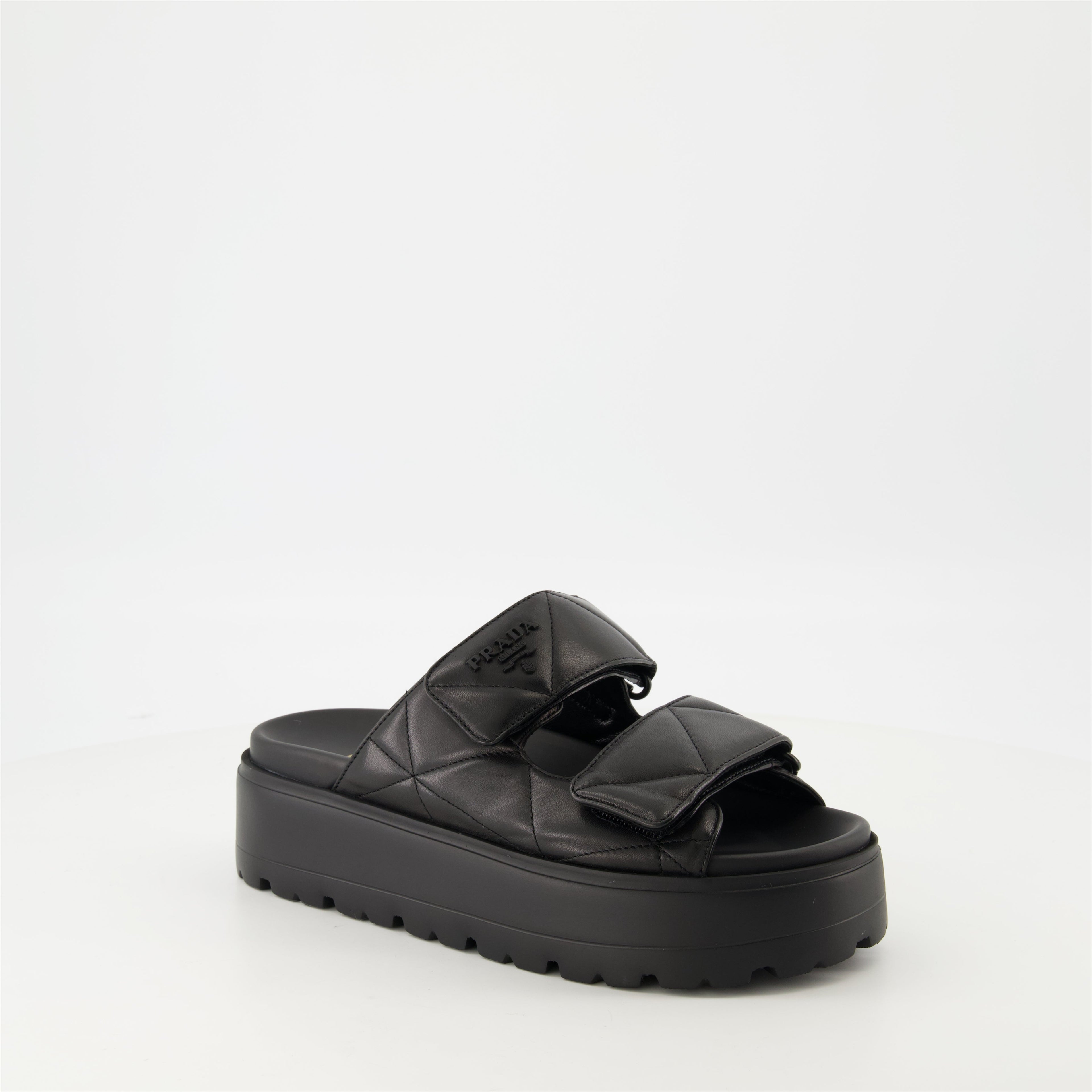 Quilted Leather Mules