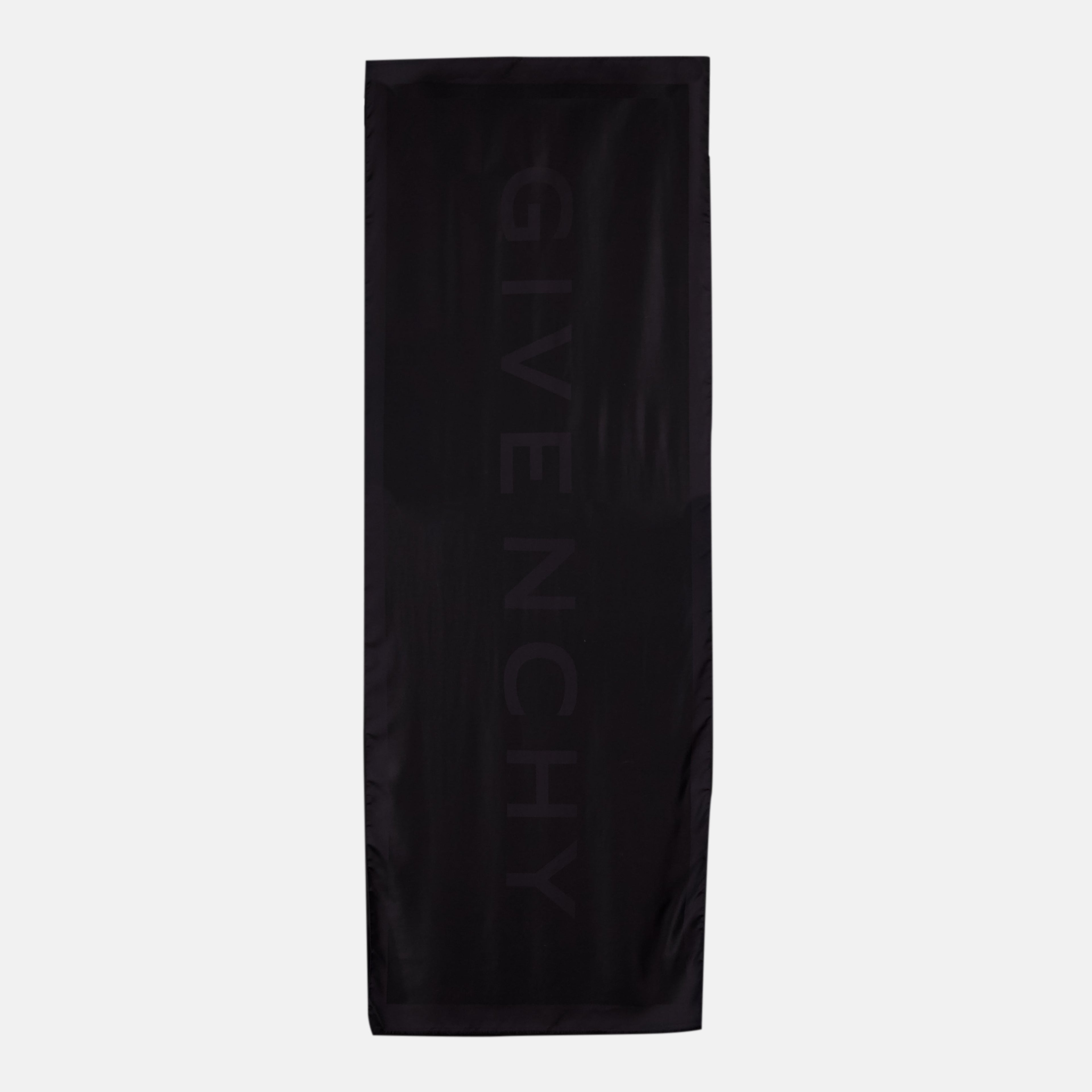 Black Silk and Wool Scarf
