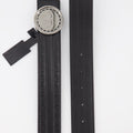 Grained logo belt