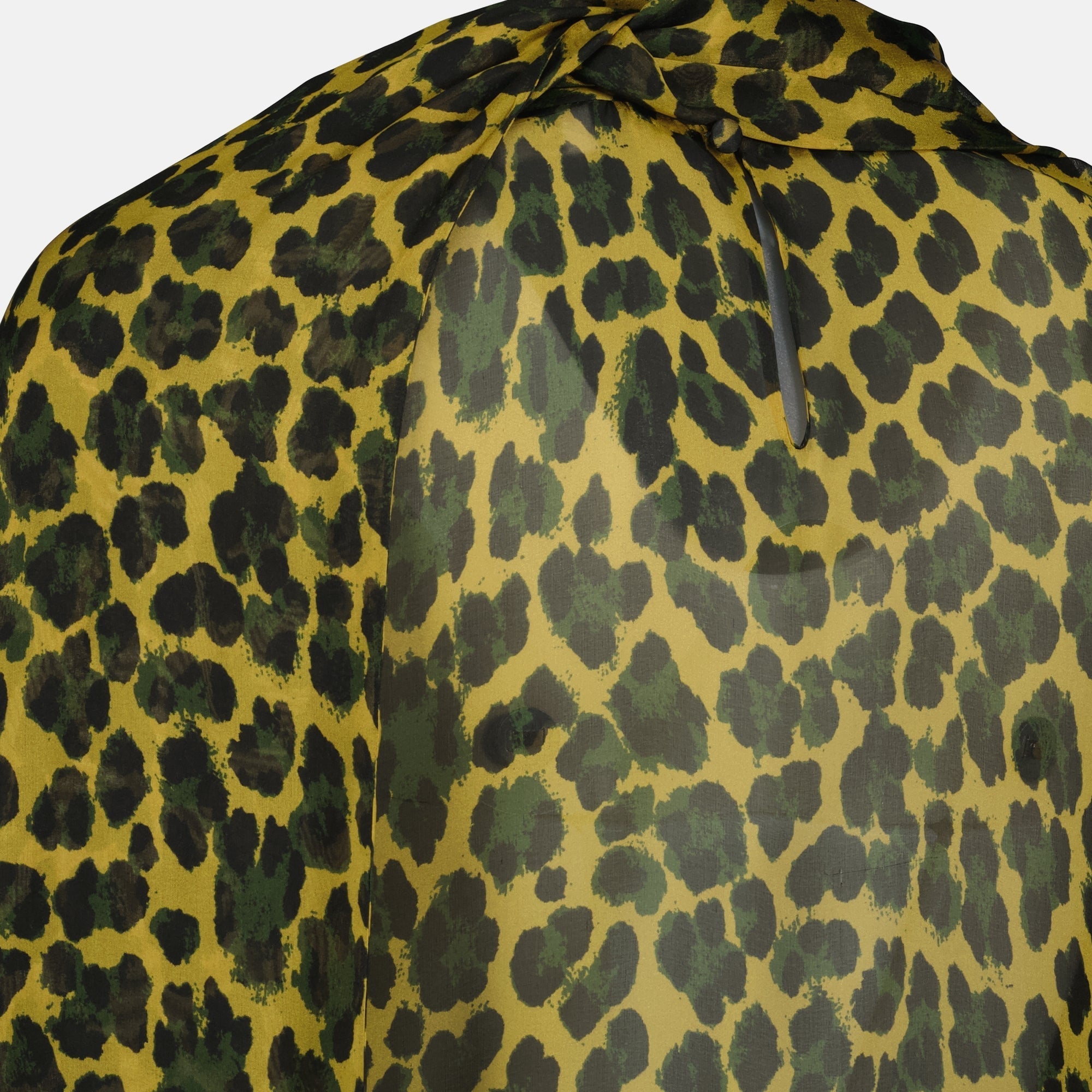 Leopard Print Bow Tie Blouse
