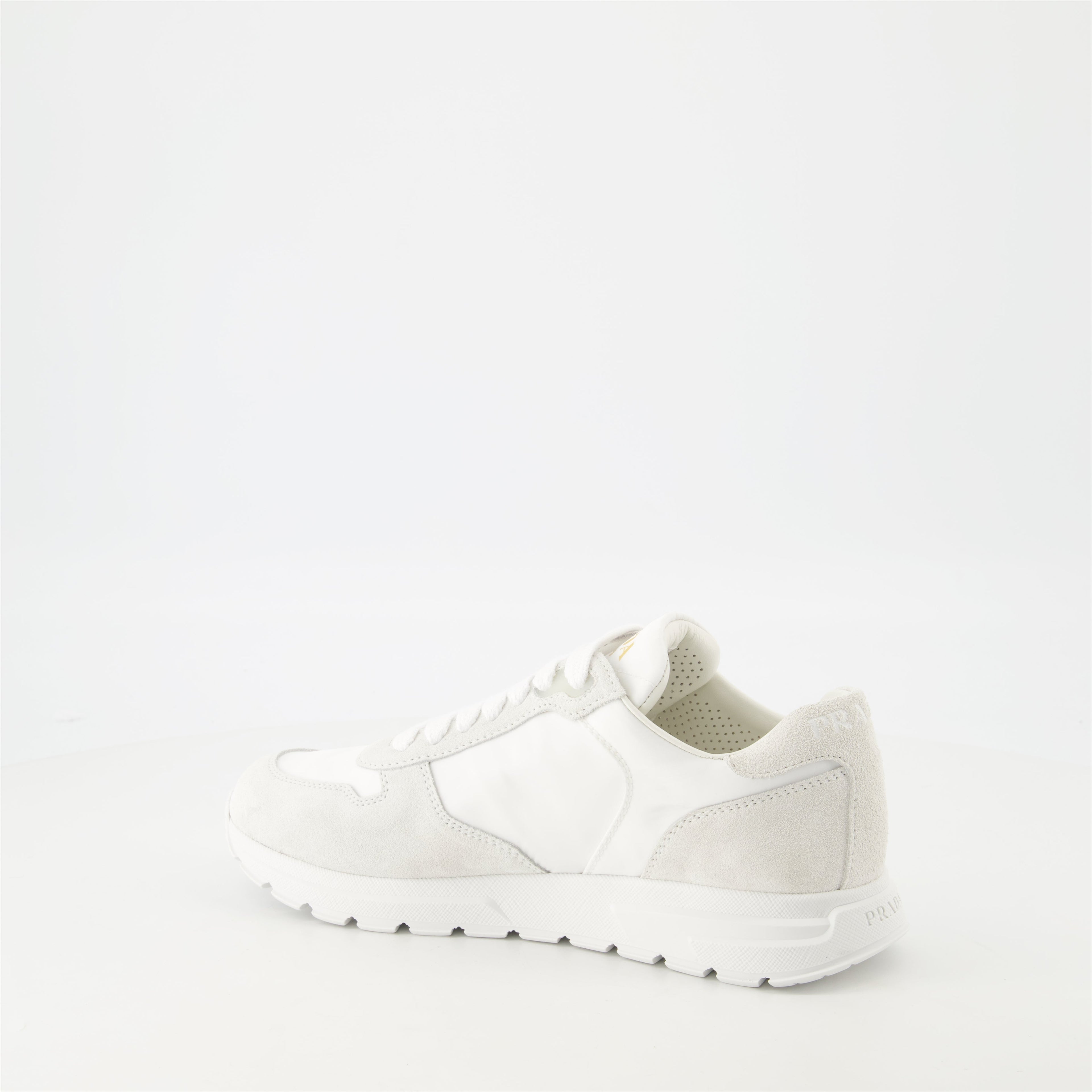 Nylon and Leather Sneakers