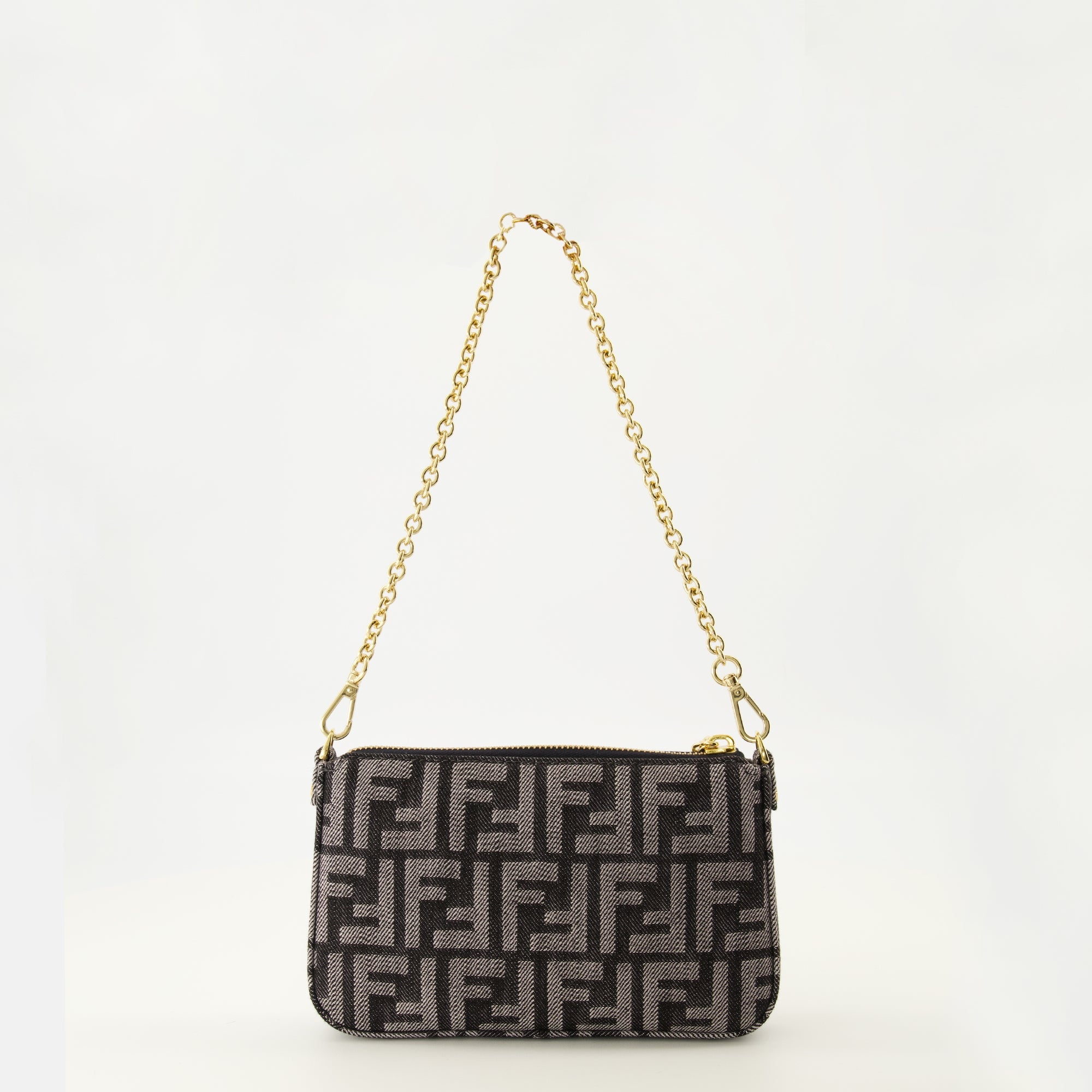 FF Denim Baguette Clutch