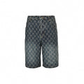 GG Monogram Denim Shorts | Dark Indigo Wash