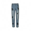 Cross Patch Denim Jeans | Blue