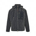 Monogram Tapestry Jacquard Hooded Jacket | Dark Grey
