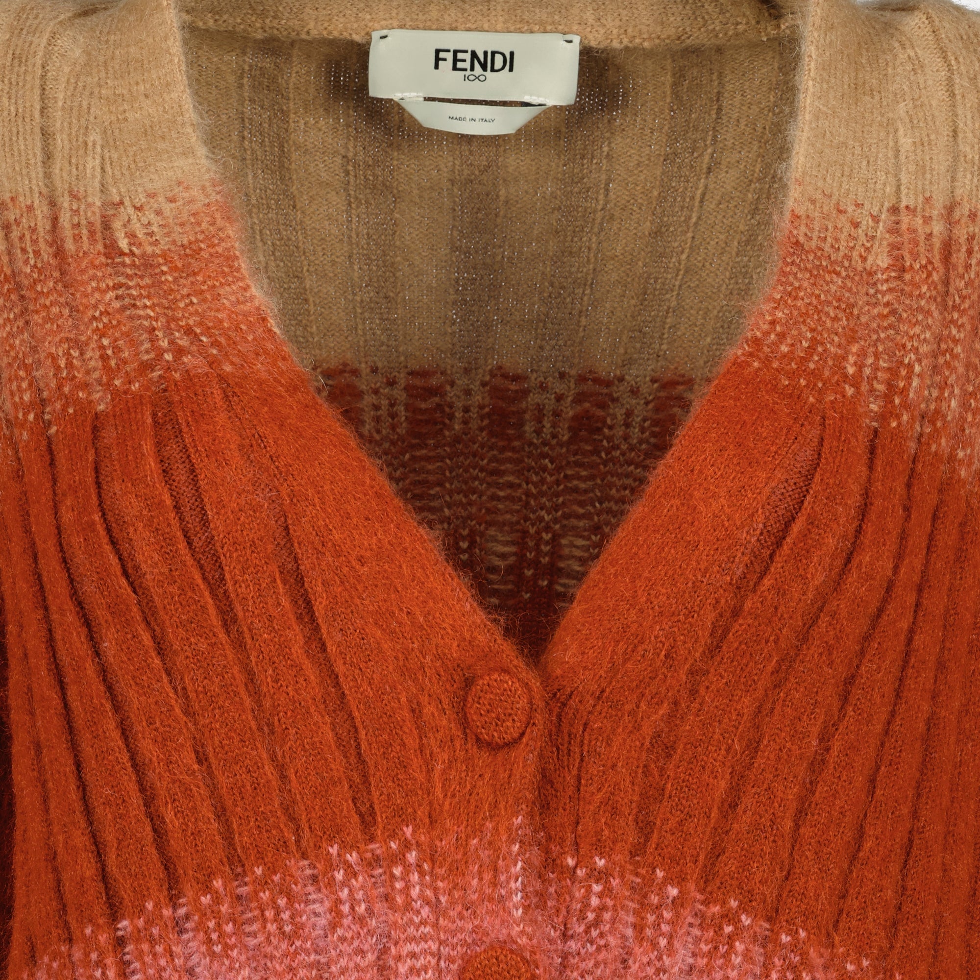 Multicolored Mohair and Wool Cardigan