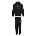 Check Equestrian Knight Embroidered Cotton Tracksuit | Black