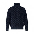 Monogram Fleece Zip-Up Jacket | Navy