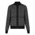 Monogram Jacquard Zip-Up Jacket | Black
