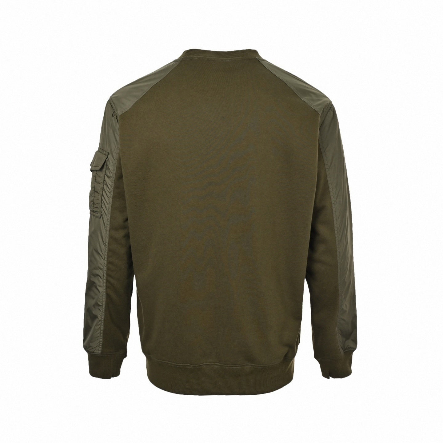 Nylon Panel Sleeve Pocket Crewneck